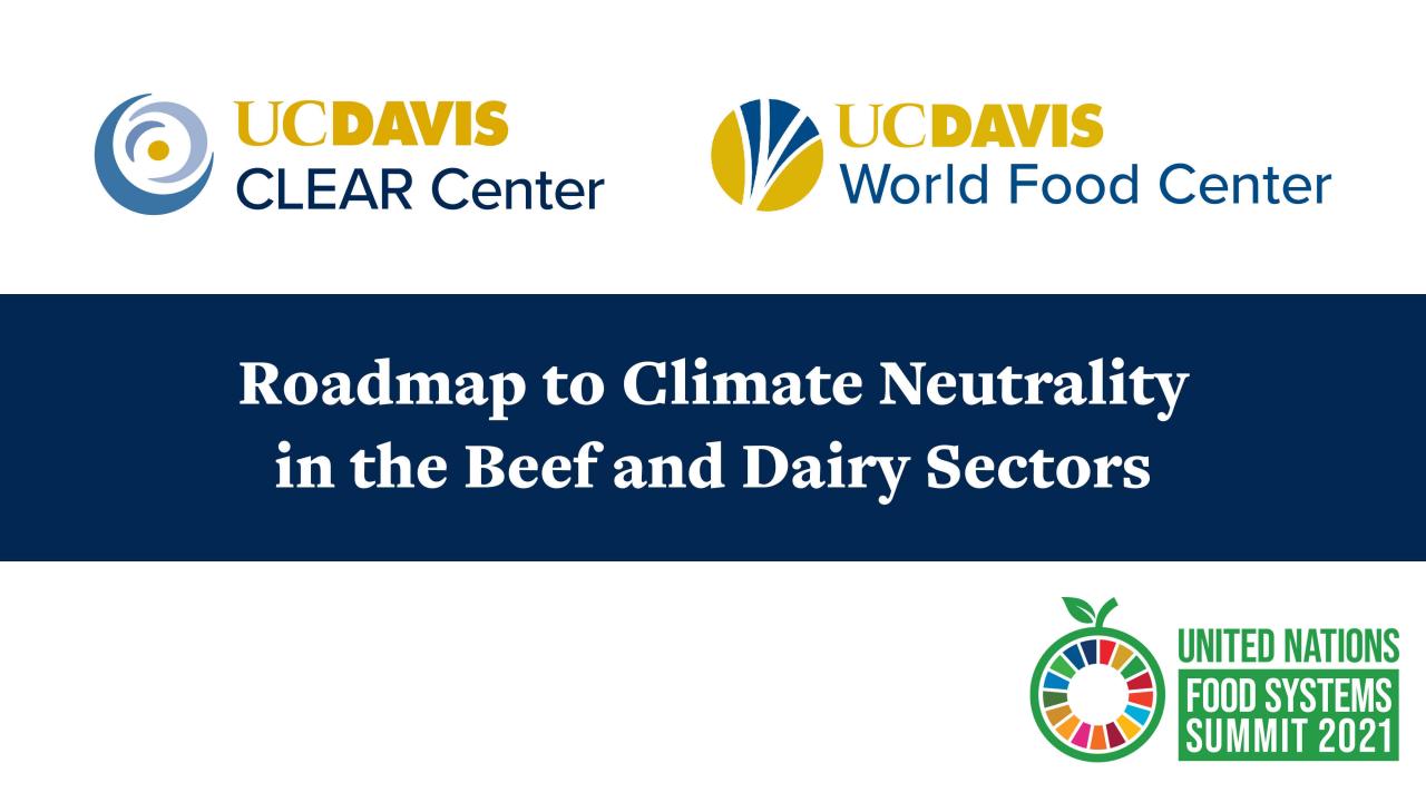 Roadmap to Climate Neutrality in the Beef and Dairy Sectors